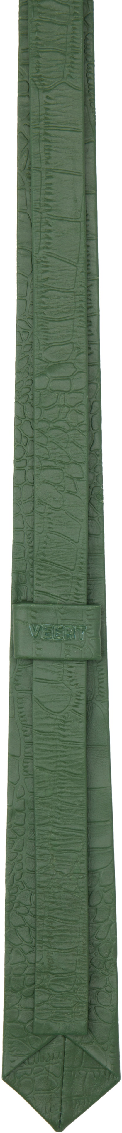 VEERT Green Croco Leather Tie