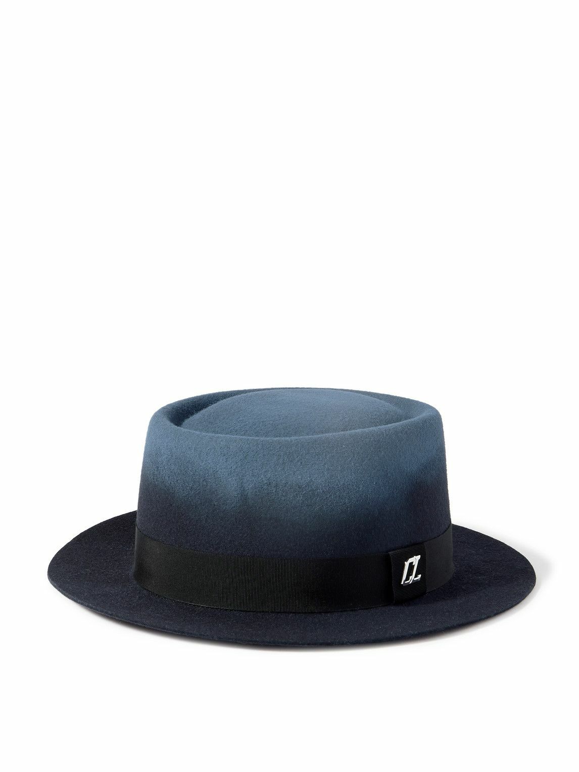 Christian Louboutin - Andaloubi Grosgrain-Trimmed Merino Wool-Felt Fedora - Blue