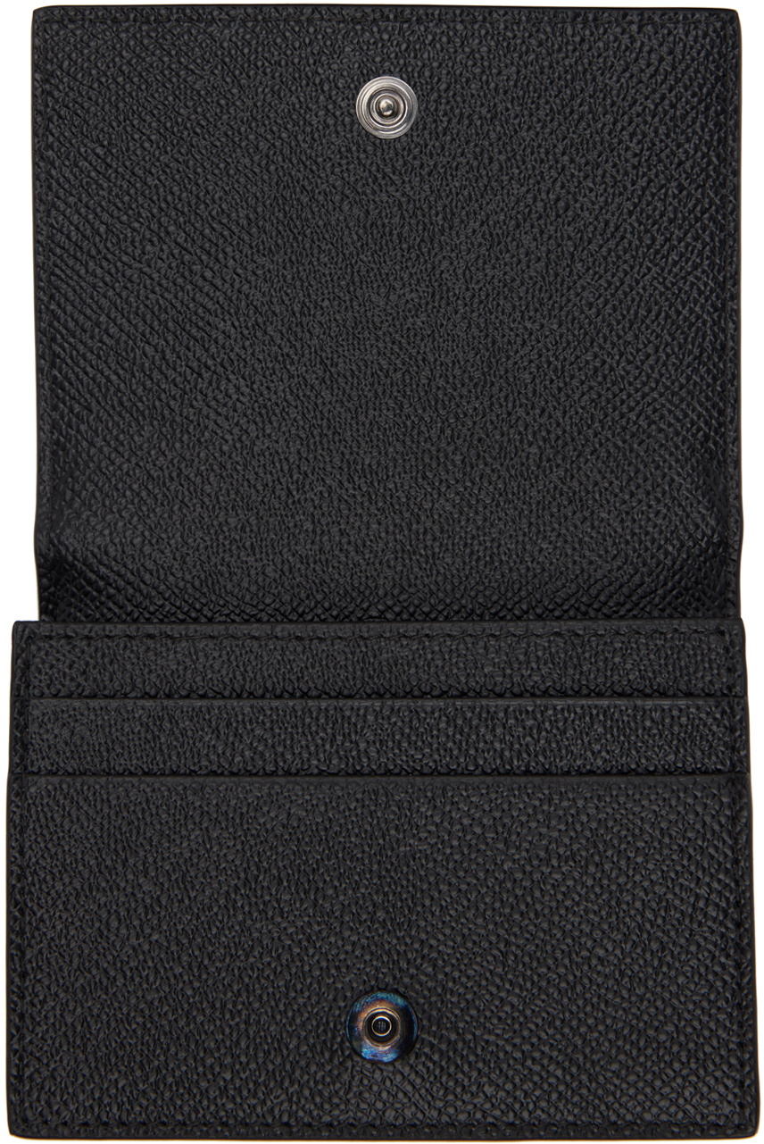 Dolce&Gabbana Black Calfskin Branded Plate Card Holder
