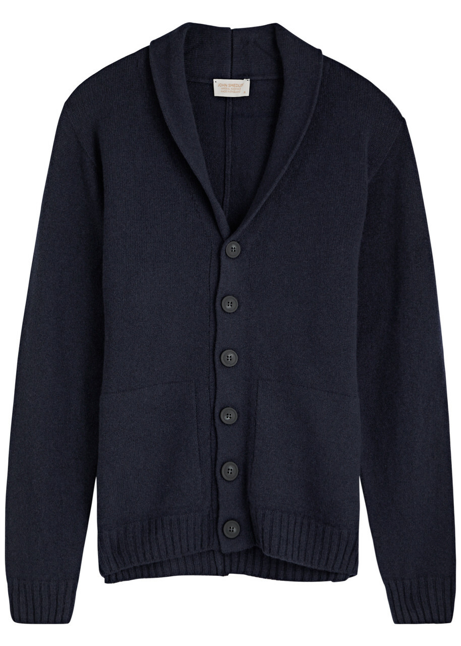 John Smedley Rockford Cashmere-blend Cardigan Navy John Smedley