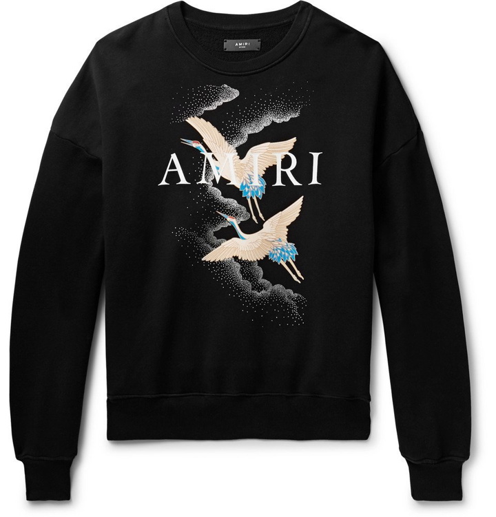 Photo: AMIRI - Oversized Logo-Print Loopback Cotton-Jersey Sweatshirt - Black