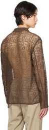 AMOMENTO Brown Sheer Shirt