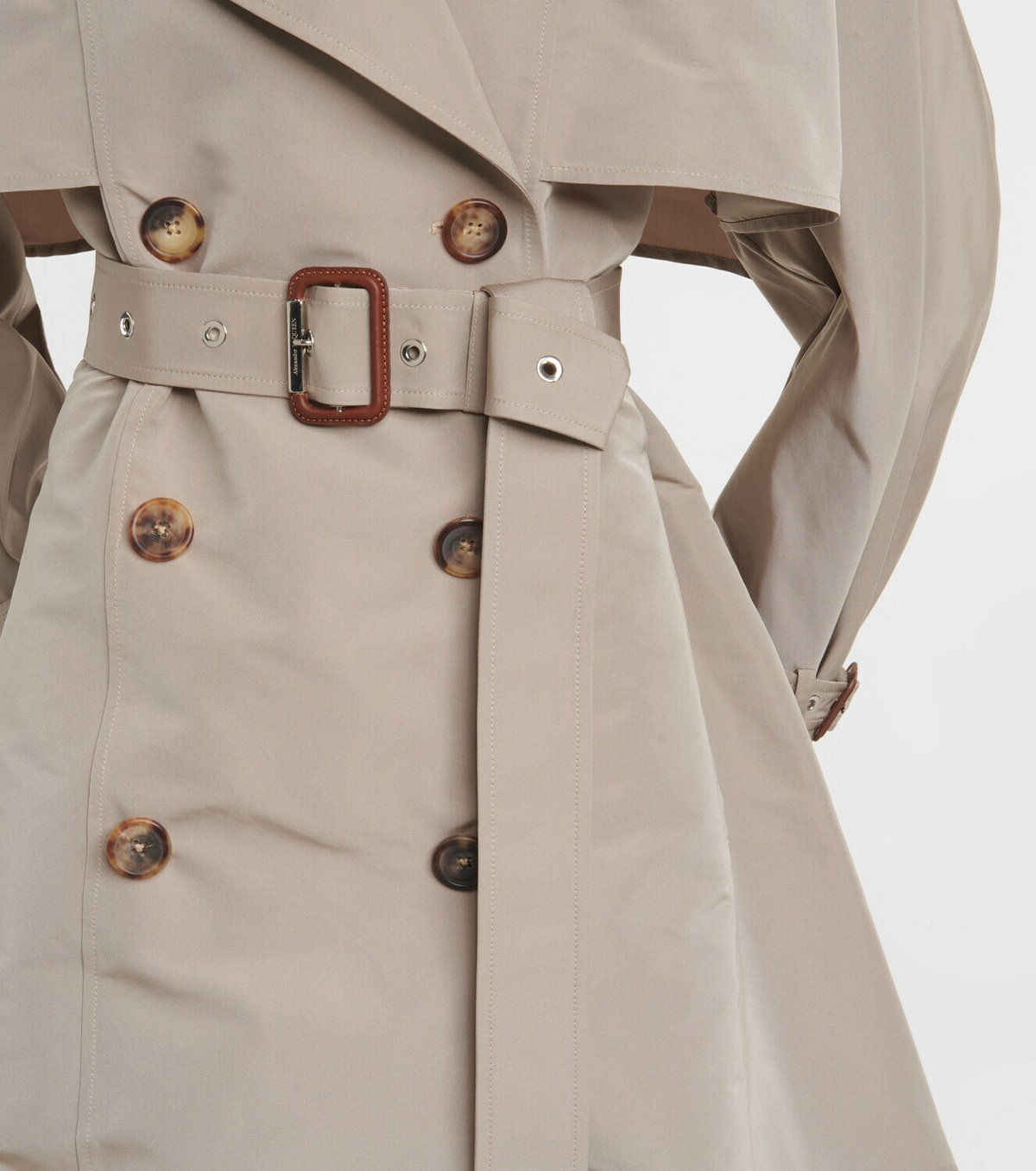 Alexander McQueen Pleated faille trench coat Alexander McQueen