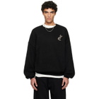 Fear of God ESSENTIALS Black Holiday Embroidered Merino Crewneck Sweater
