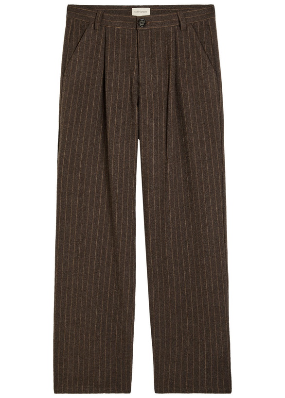 Photo: Oliver Spencer Orsman Striped Wool-blend Trousers Bronze
