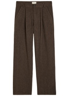 Oliver Spencer Orsman Striped Wool-blend Trousers Bronze