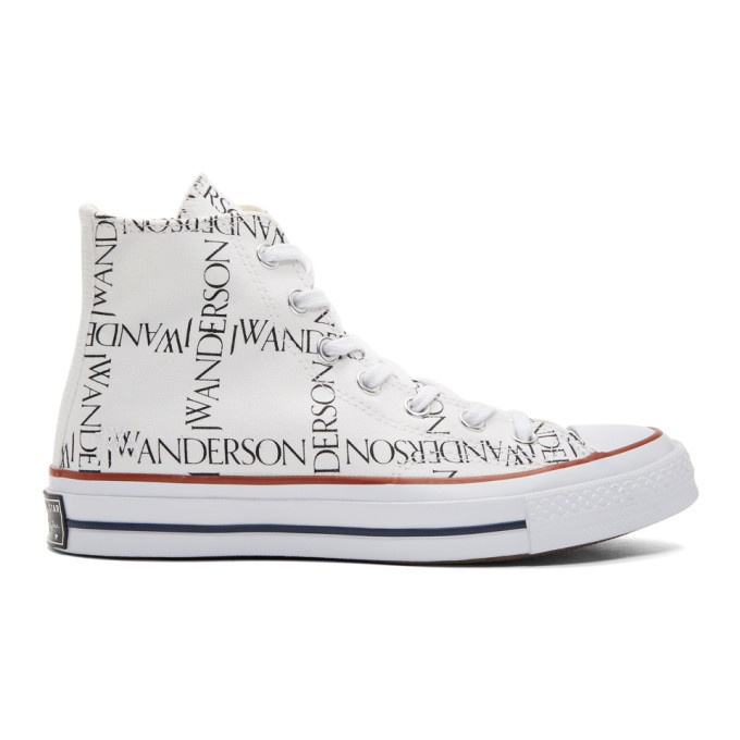 Photo: JW Anderson White Converse Edition Grid Logo Sneakers