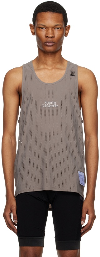 Photo: Satisfy Taupe Perforated Tank Top