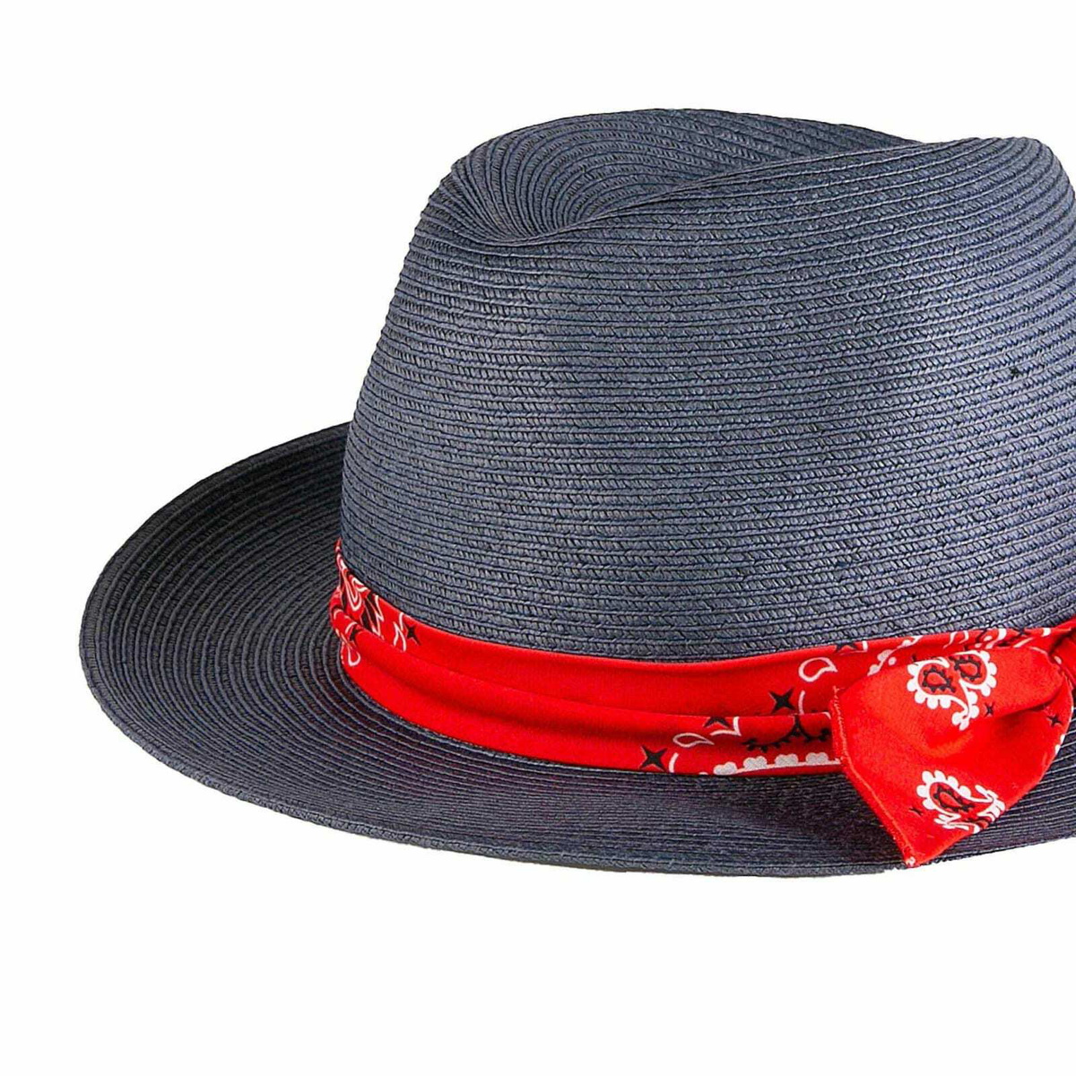 MC2 Saint Barth Blue Jeans Paper Hat With Bandanna Print Bandeau