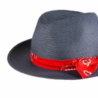 MC2 Saint Barth Blue Jeans Paper Hat With Bandanna Print Bandeau