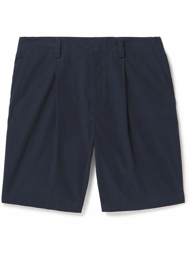 Photo: Orlebar Brown - Aston Straight-Leg Pleated Cotton Shorts - Blue