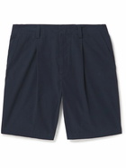 Orlebar Brown - Aston Straight-Leg Pleated Cotton Shorts - Blue