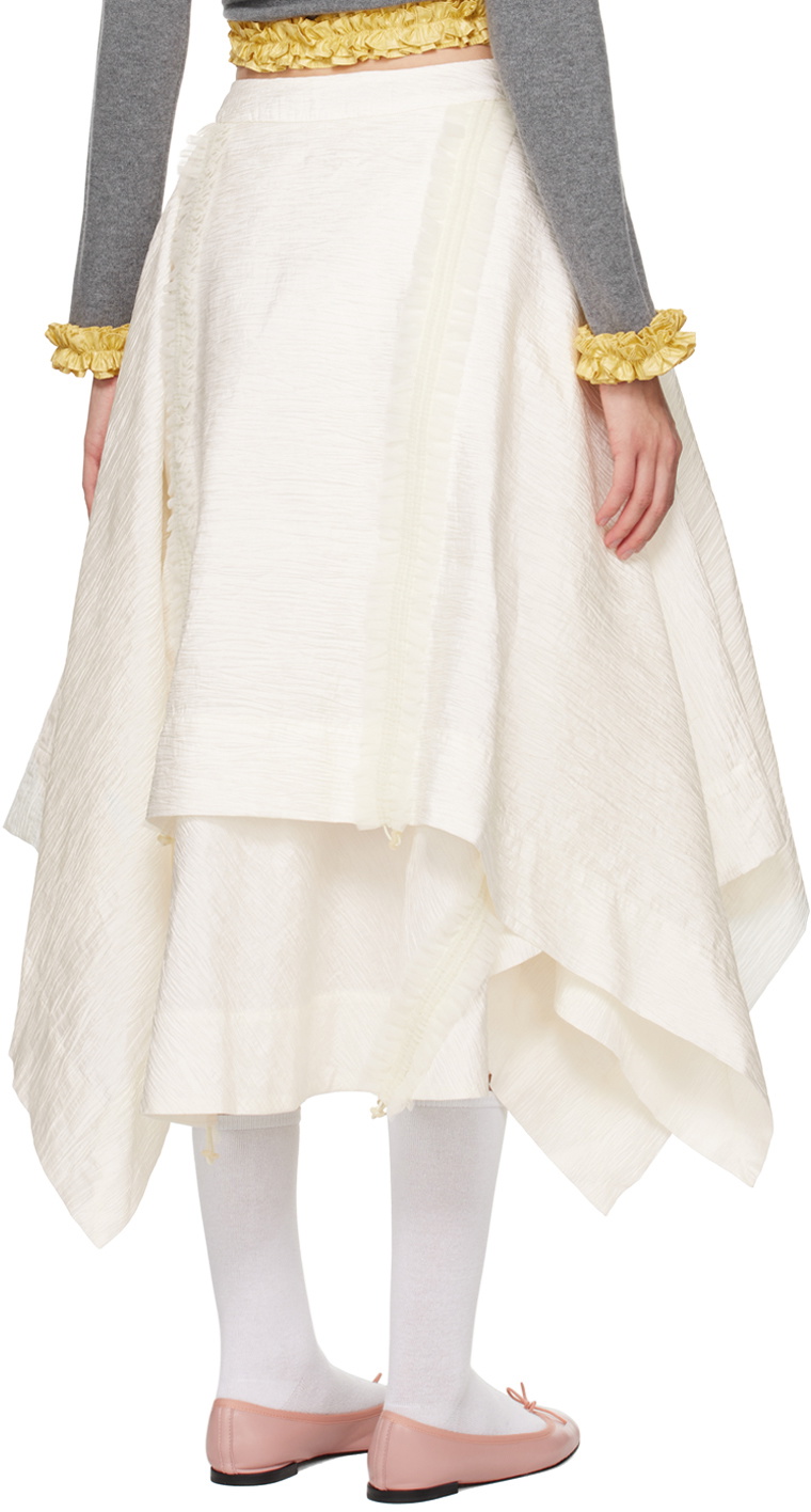 MINJUKIM White String Curtain Midi Skirt