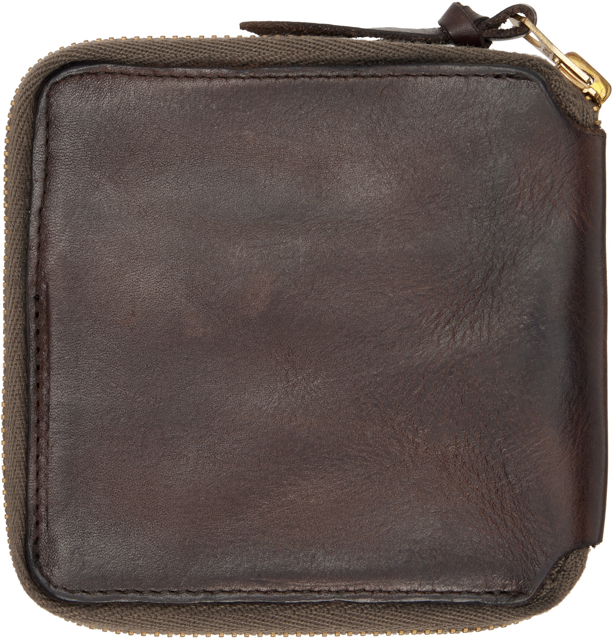RRL Brown Leather Zip Wallet