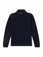 SEASE - Virgin Wool and Cashmere-Blend Half-Zip Sweater - Blue