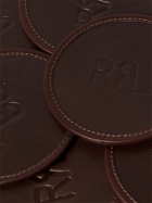 RRL - Set of Six Logo-Debossed Leather Coaster Set - Brown