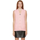 GANNI Pink Cashmere Knit Vest