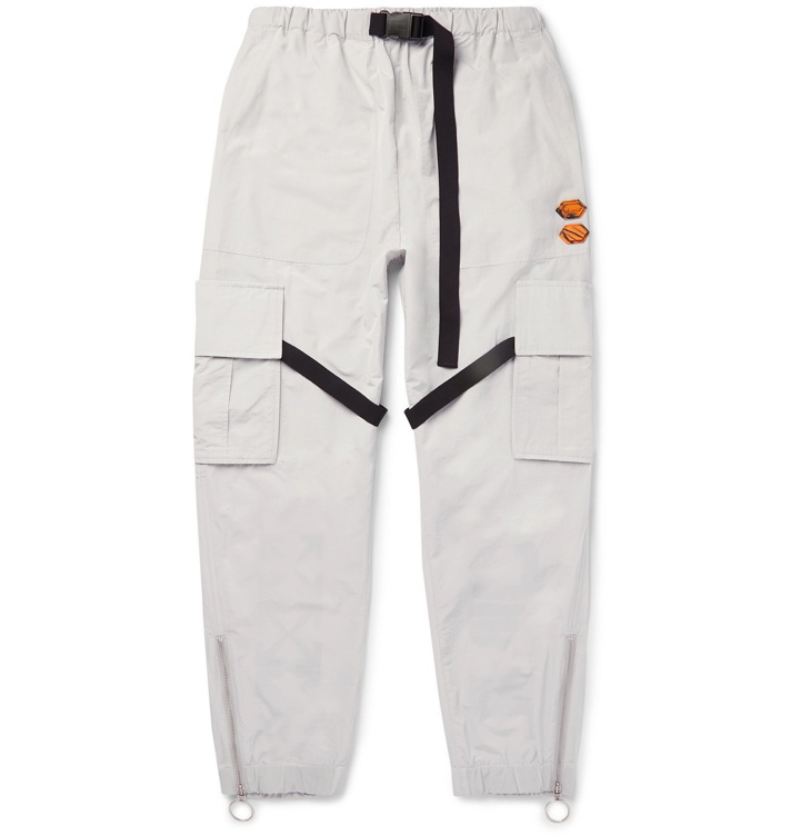 Photo: Off-White - Tapered Tech-Jersey Cargo Trousers - Gray