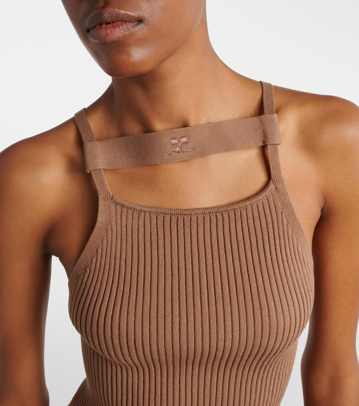 Courrèges Ribbed-knit tank top