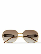 Casablanca - Round-Frame Gold- and Silver-Tone Sunglasses