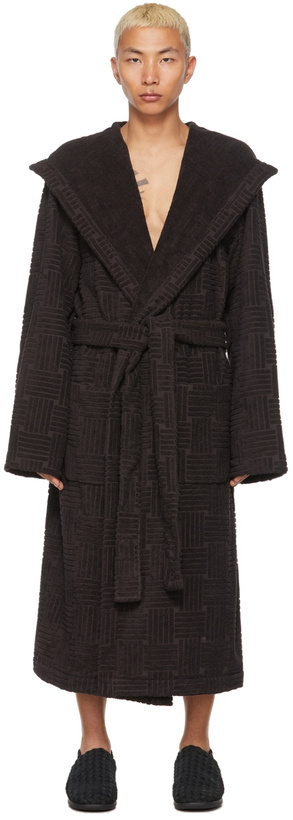 Photo: Bottega Veneta Brown Sponge Intreccio Robe