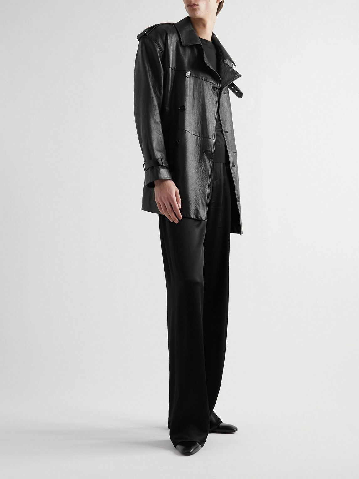 Saint laurent clearance leather trench