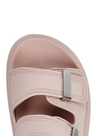 Alexander Mcqueen Black Rubber Sliders Rose