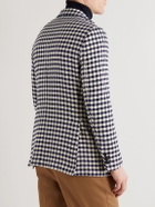 MP Massimo Piombo - Andy Slim-Fit Unstructured Houndstooth Cotton-Blend Jacquard Blazer - Blue