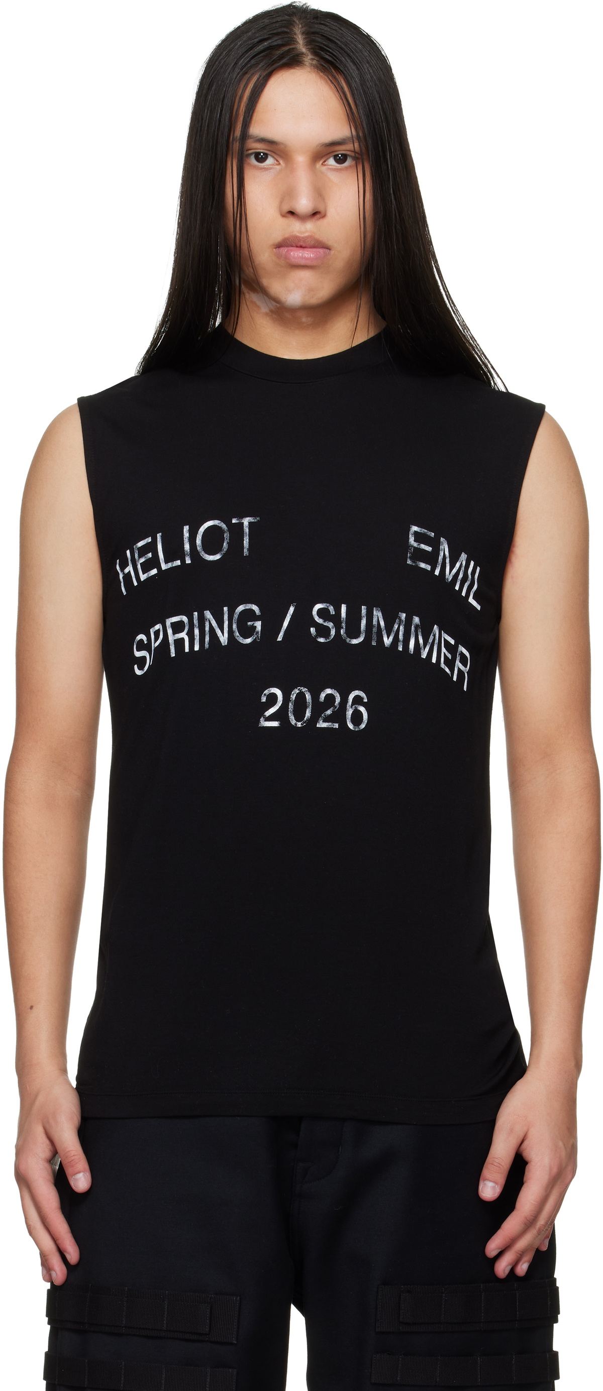 【Heliot Emil】Deconstructed Tank Top Heliot Emil White Deconstructed Tank Top