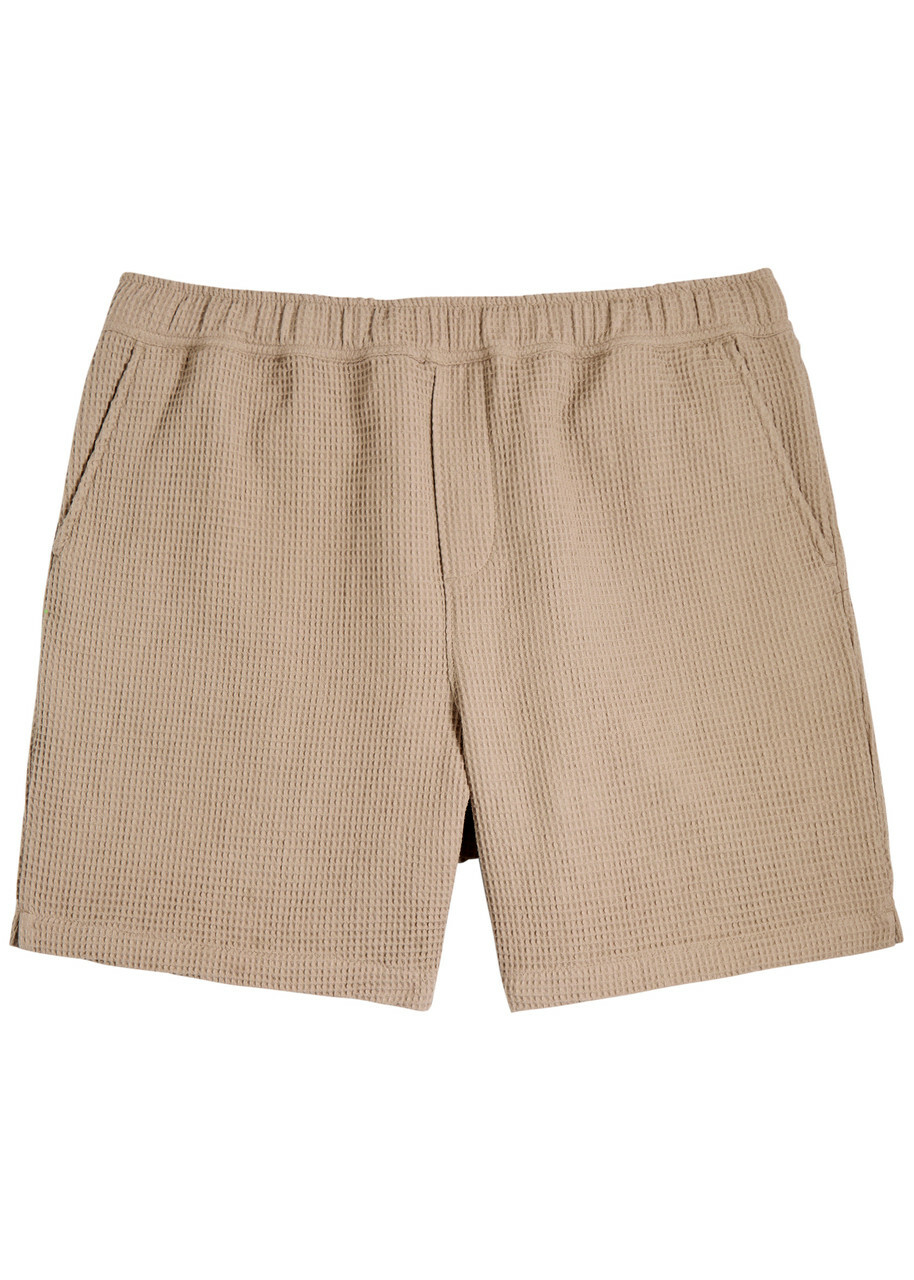 Paige Chalmers Waffle Cotton Shorts Light Brown