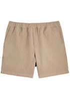 Paige Chalmers Waffle Cotton Shorts Light Brown