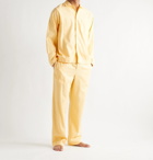 TEKLA - Convertible-Collar Organic Cotton-Flannel Pyjama Shirt - Yellow