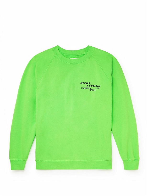 Photo: Pasadena Leisure Club - Logo-Print Cotton-Jersey Sweatshirt - Green