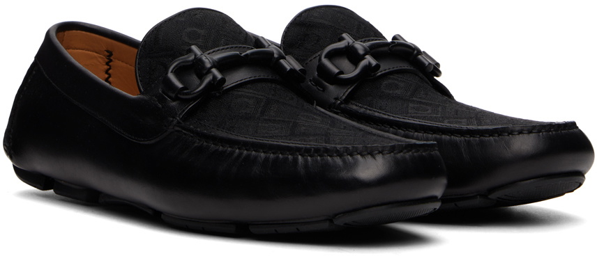 【関税込み】Ferragamo ブラック Gancini Ornament ローファー Moccasin with Gancini ornament - Men | Ferragamo
