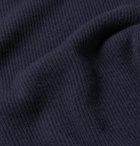 Brunello Cucinelli - Ribbed Wool, Cashmere and Silk-Blend Rollneck Sweater - Navy