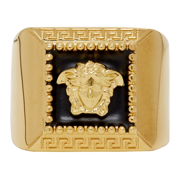Photo: Versace Gold and Black Medusa Ring