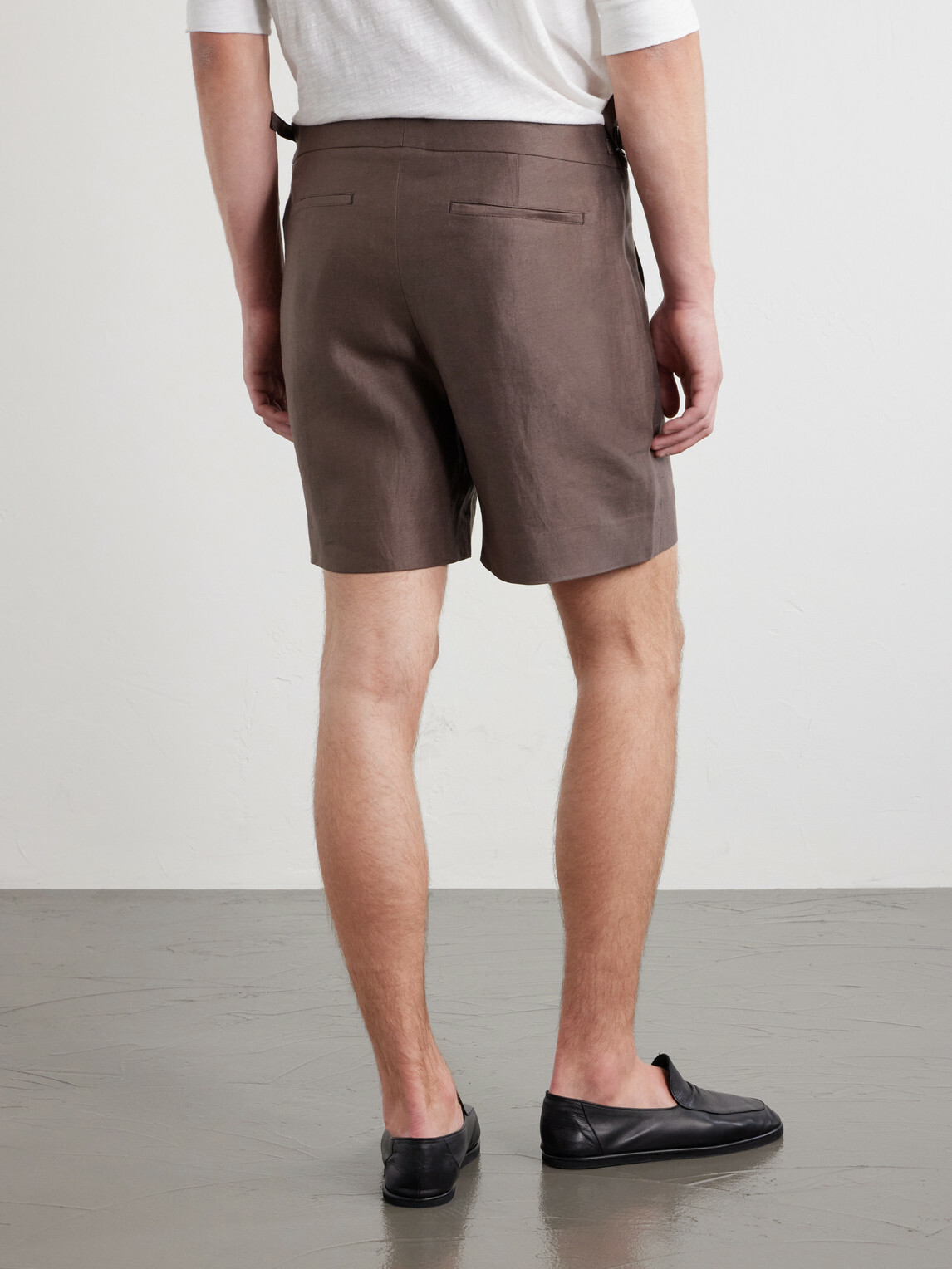God's True Cashmere - Straight-Leg Linen-Twill Shorts - Brown