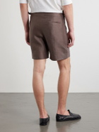 God's True Cashmere - Straight-Leg Linen-Twill Shorts - Brown
