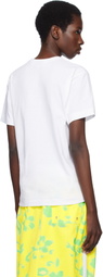 COMME des GARÇONS PLAY White Rhinestone Emblem Red Heart T-shirt