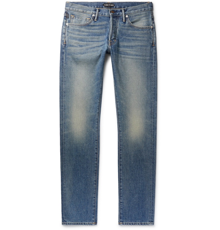 Photo: TOM FORD - Slim-Fit Stretch-Denim Jeans - Blue