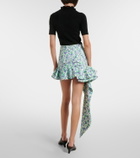 Rabanne Ruffled floral jersey miniskirt