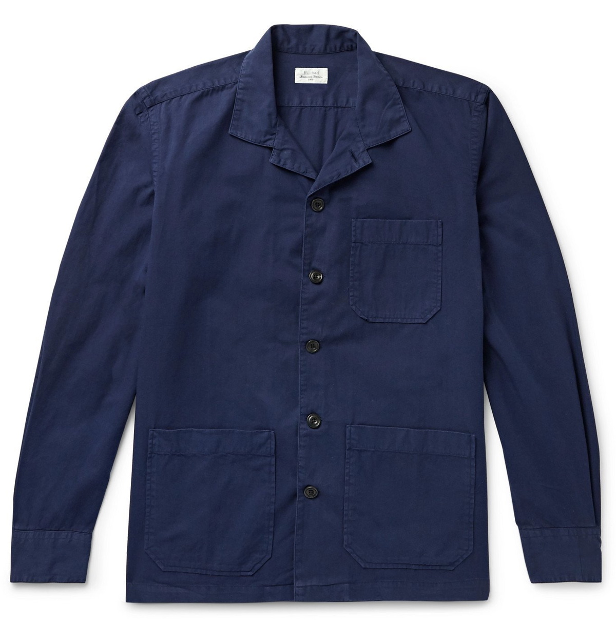 Hartford - Parker Pat Camp-Collar Cotton-Twill Overshirt - Blue Hartford