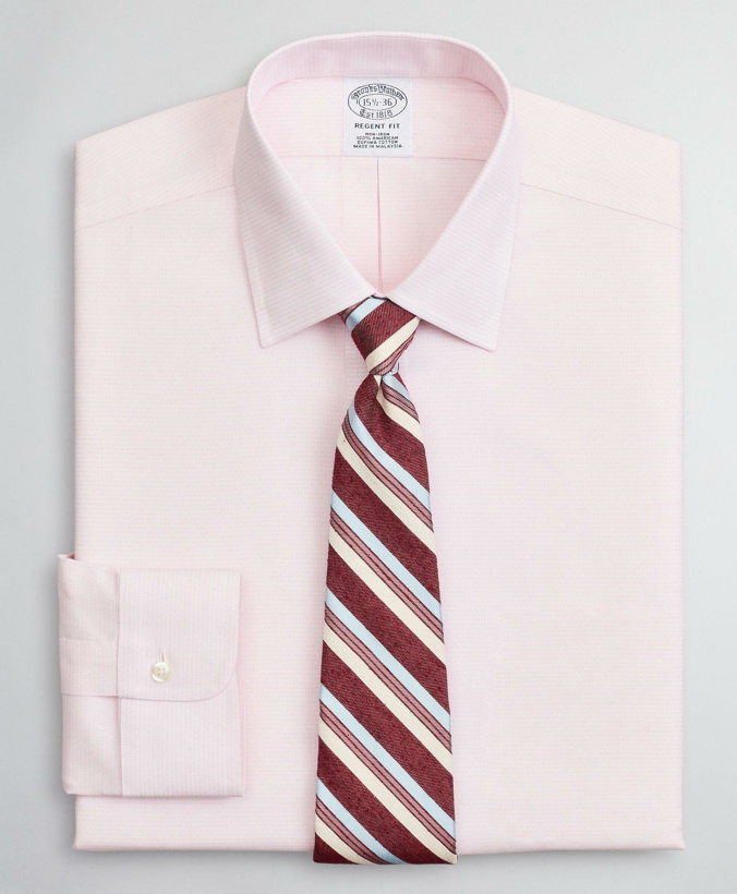 Photo: Brooks Brothers Men's Regent Regular-Fit Dress Shirt, Non-Iron Dobby Ainsley | Pink