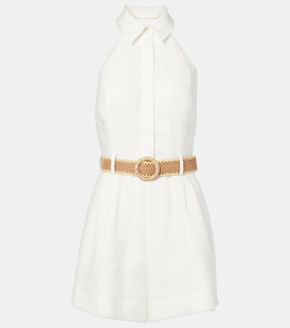 Zimmermann Acacia halterneck linen romper