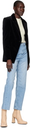 FRAME Black Single-Button Blazer