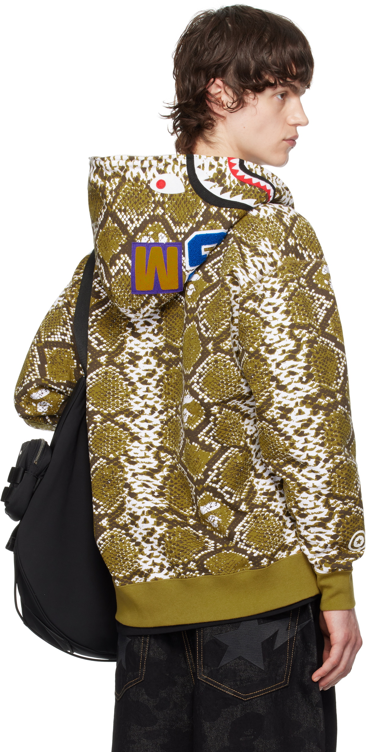 BAPE SSENSE Exclusive Khaki Shark Hoodie