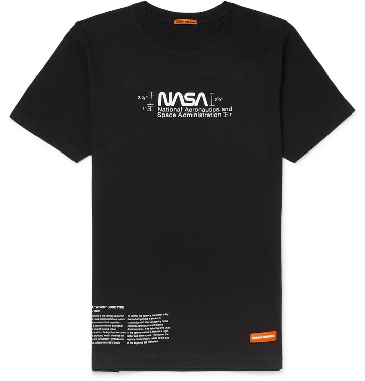 Photo: Heron Preston - NASA Logo-Print Cotton-Jersey T-Shirt - Black