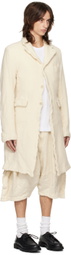 Comme des Garçons Homme Plus Off-White Brushed Coat