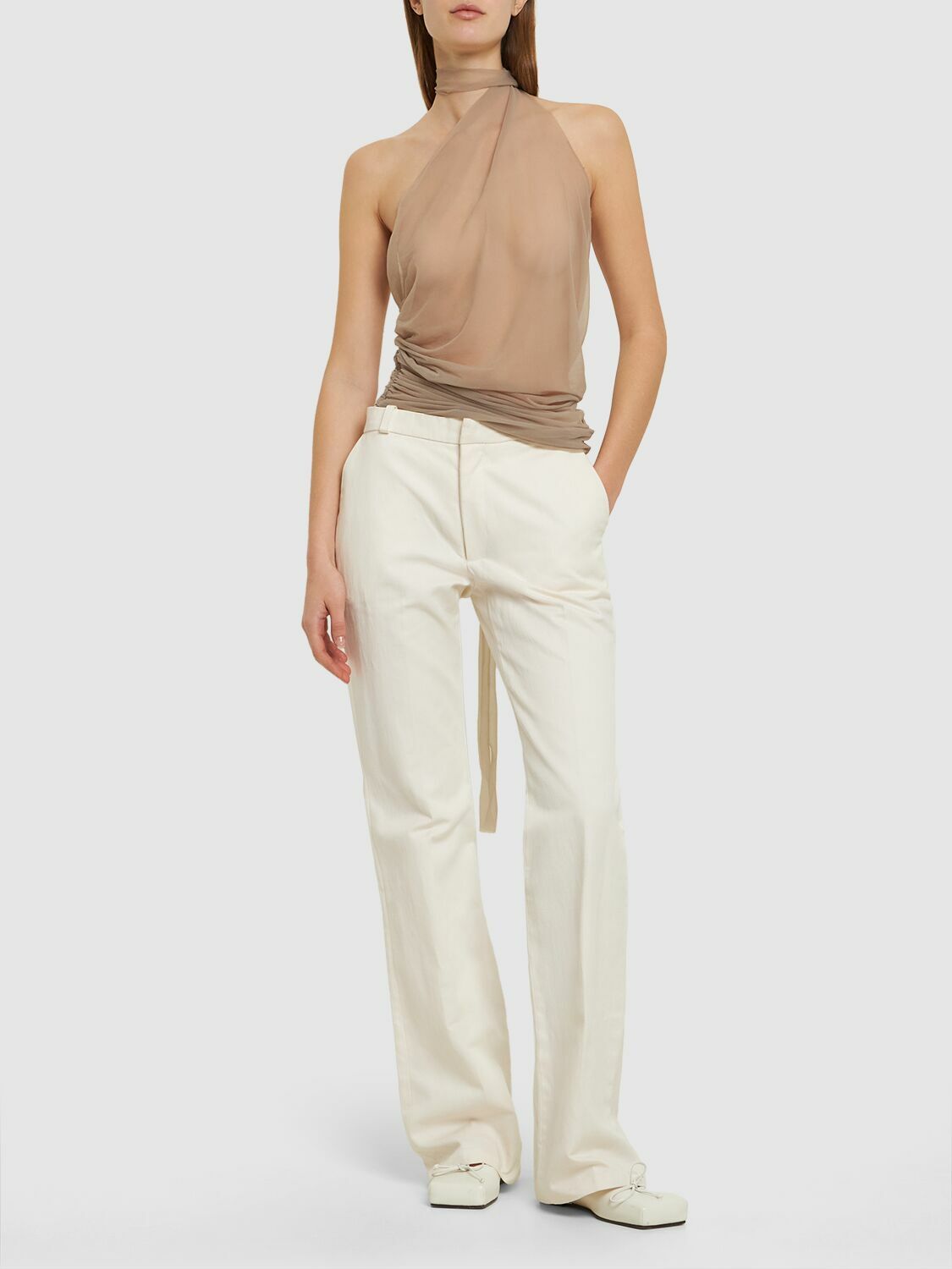 LUDOVIC DE SAINT SERNIN - Sheer Chiffon Halter Neck Top