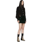 Alexachung Green Velvet Striped B-Line Miniskirt